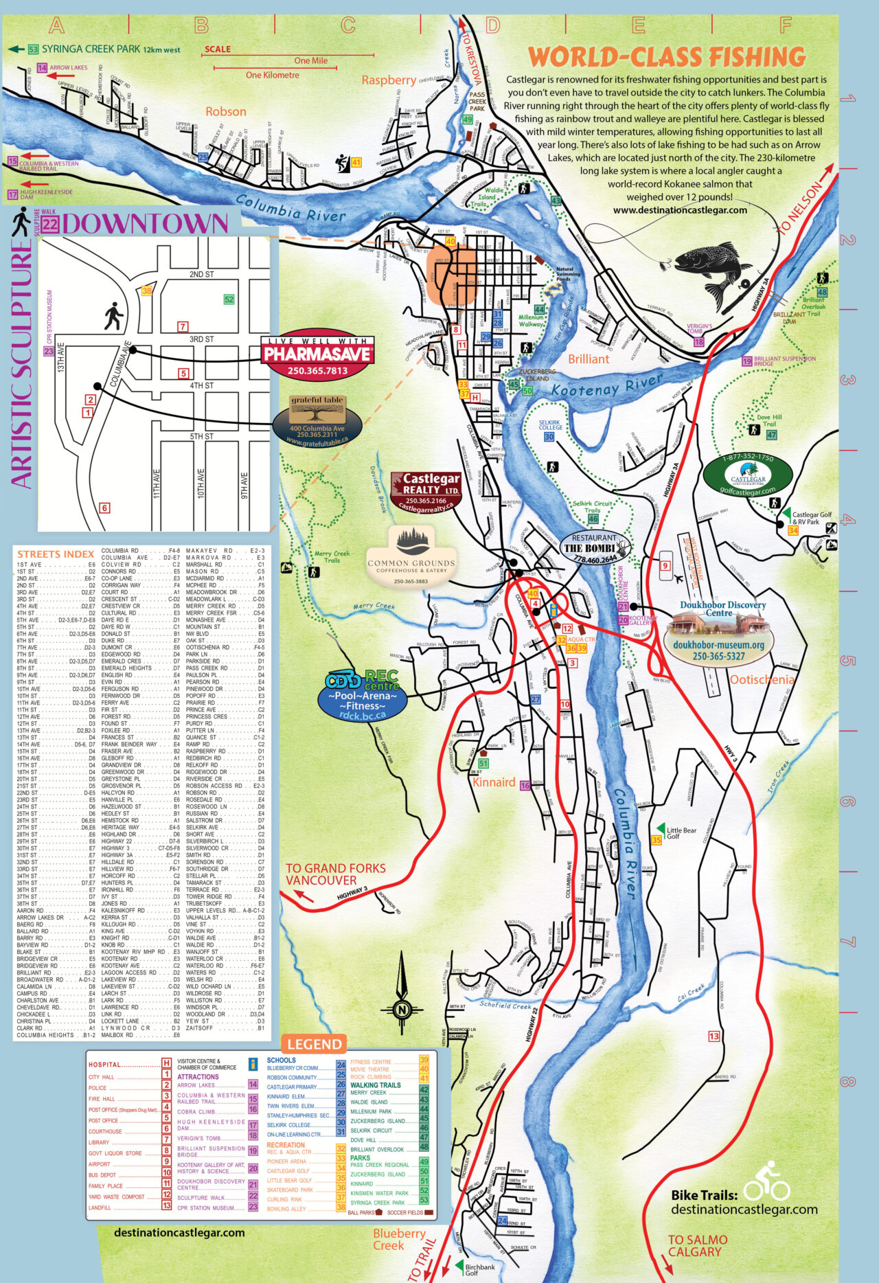 Nelson and Castlegar BC Map - 2023 - West Kootenay Vacation Maps