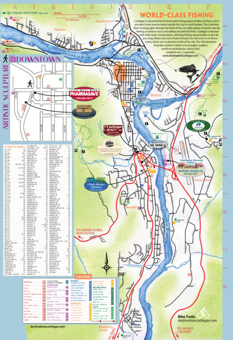 Nelson and Castlegar BC Map - 2023 - West Kootenay Vacation Maps